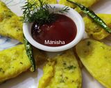 A picture of step 7 of Balekkayi Podi- Raw Banana Bajji.