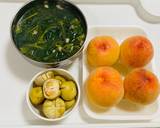 Bữa ăn thường ngày đơn giản
Mồng tơi nấu thịt băm, cà muối,đào tráng miệng bước làm 1 hình