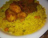 A picture of step 10 of Fried rice with Irish &meat sauce.