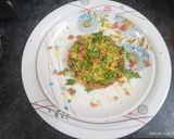 A picture of step 1 of Chana chat in fried roti plate.
