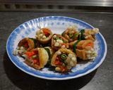 Hình bước làm 4 của món Đậu hũ cuộn rau củ chay