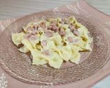 Foto del paso 13 de la receta: 🍝 Farfalle caseros con salsa bechamel de jamón y oliva 🍝 - 🍝 Fideos moñitos caseros con semolín🍝