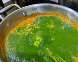 A picture of step 5 of Palak paneer.