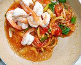 Foto langkah ke 7 dari resep Udang Asam Manis Saus Tiram.