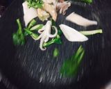 A picture of step 1 of Pad See Ew with Seafood.