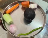 A picture of step 1 of Avocado open sandwich.