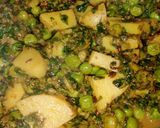 A picture of step 3 of Matar methi ki sabji.