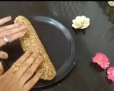 A picture of step 4 of Dry fruits roll for new year treat.