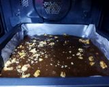 A picture of step 2 of Chocolate Walnut Cake with cake premix.