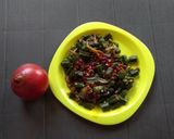 A picture of step 9 of Bhindi anardana.