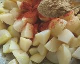 A picture of step 2 of Besan wale Aloo.