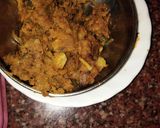 A picture of step 2 of Paratha with leftover potato masala.