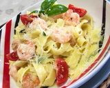 Tagliatelle fokhagymás garnélával recept fázis 4 fotója