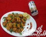 A picture of step 3 of Hyderabadi Gosht ke Bhajiye or Mutton Fritters.