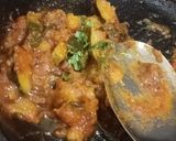 A picture of step 2 of Khatta Meeta Kaddu (pumpkin) with Samak poori.