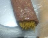 Foto del paso 4 de la receta: Espaguetis en canasta de hamburguesa casera y picante de tomate