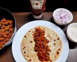 A picture of step 8 of Tangy chatpata Rajma Roll.