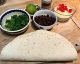 A picture of step 1 of Cheesy Black Bean Quesadillas.