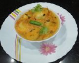 A picture of step 8 of Arbi Masala Curry.