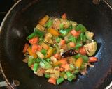 A picture of step 3 of Palak veg fry.