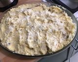 Une image de l'étape 18 de Gratin de polenta au lard, tomates, oignon, paneer et parmesan.