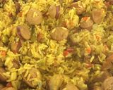 Foto del paso 6 de la receta: Arroz con salchichas y cúrcuma