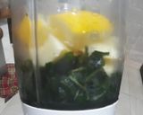 A picture of step 1 of Vegetable(ugu) and golden melon smoothie.