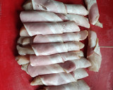 Foto del paso 2 de la receta: Palitos de pollo con bacon y salsa gorgonzola