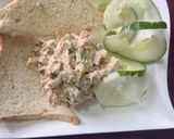 A picture of step 3 of Turkey salad sandwich 🥪.