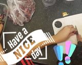 A picture of step 1 of Luq's apple and red grape drink!.