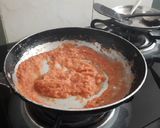 A picture of step 4 of Achari Paneer Muter.