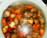 A picture of step 1 of Oha soup.