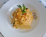 Foto del passaggio 4 della ricetta Spaghetti con zucca e seppie