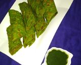 A picture of step 4 of Moong dal palak cheela rolls.