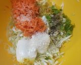 A picture of step 1 of Coleslaw and egg burger.