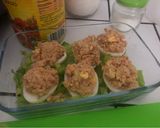 Foto del paso 7 de la receta Huevos rellenos con bechamel de puerros gratinados