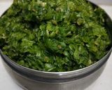 A picture of step 3 of Green garlic chutney.