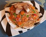 A picture of step 7 of Stir fried spaghetti.