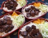 A picture of step 4 of Beef Steak Bento Box ステーキ弁当, Gluten Free possible.