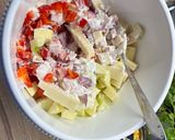 Sajtos, almás, csirkemell sonkás tésztasaláta recept fázis 3 fotója