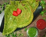 A picture of step 4 of Hariyali spinach chilla.