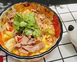 Hình bước làm 3 của món Bò xào trộn xoài cóc non