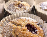 A picture of step 4 of Raspberry friands.