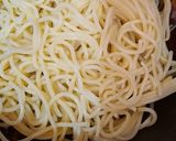 A picture of step 7 of Masala spaghetti.