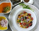 A picture of step 2 of Moth Daal Chaat.