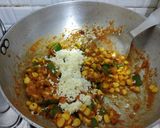 A picture of step 5 of Corn Capsicum Masala.