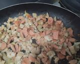 Foto del paso 4 de la receta: "Pizza"🍕de plátano🍌🥓🍗pintón🍕🧀🍅sin horno