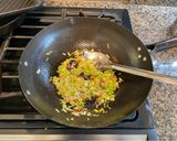 A picture of step 3 of Kimchi Fried Rice.