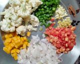 A picture of step 1 of Clear soup with winter vegetables.