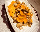 奶油蘑菇炒金瓜的食譜步驟6照片